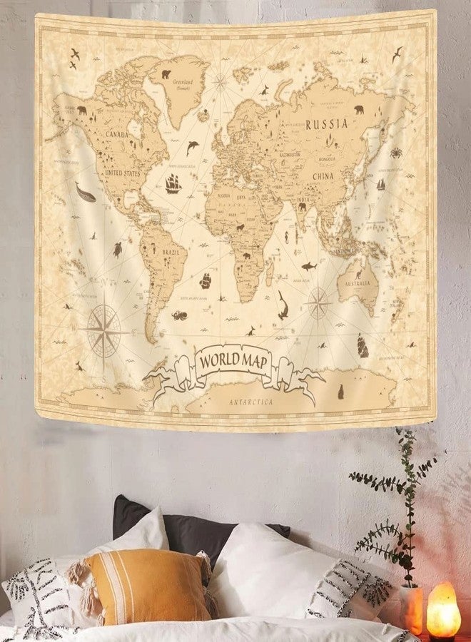 Hajmsug Vintage World Map Tapestry Wall Hanging for Students Kids, Educational Map of the World Wall Art Tapestries for School Classroom, Tapestry for Boys Girls Bedroom Living Room Collage Dorm - Image 4
